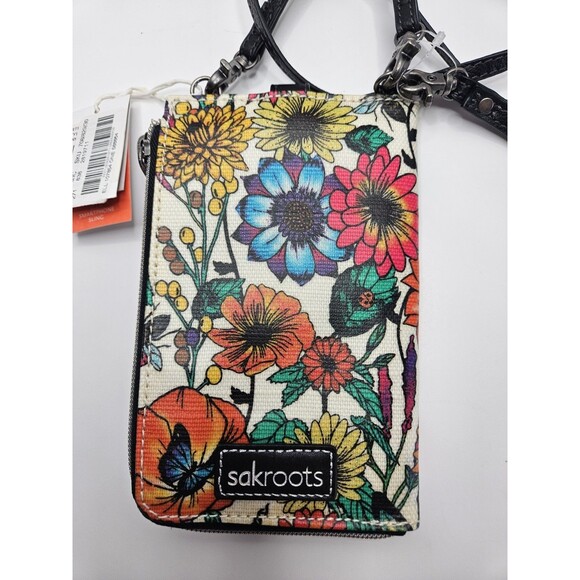 SAKROOTS In Bloom Wallet Ella Smartphone Sling Clutch Snap Closure Crossbody NEW - Picture 2 of 9